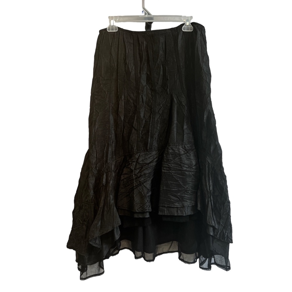 Formal Asymmetrical Black Flounced Skirt